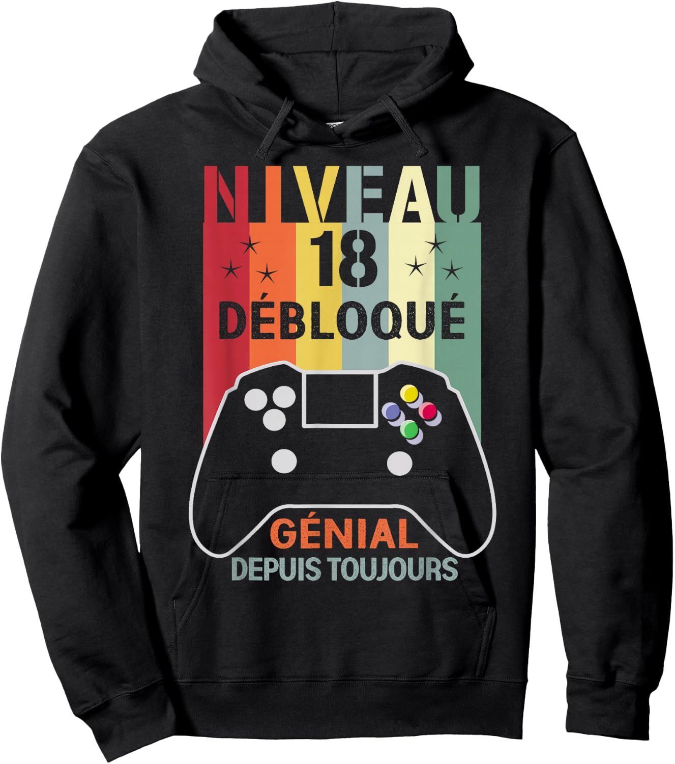 Level 18 Unlocked Funny 18th Birthday Gamer Gift , Black, S Hoodie - Hoodie | Black