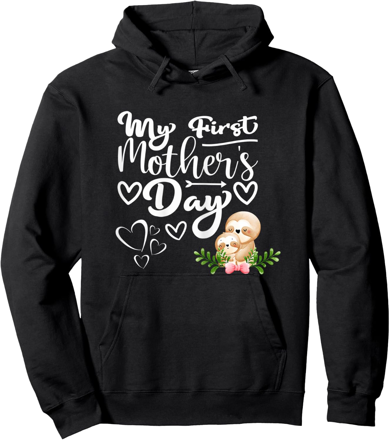 Damen 1. Muttertag Als Mama Faultier Mama Mein Erster Muttertag Hoodie - Hoodie | Black