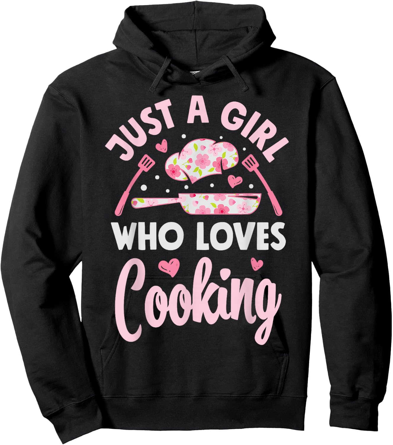 Chef Just A Girl Who Loves Cooking Flowers Cook Culinary Hoodie - Hoodie | Black