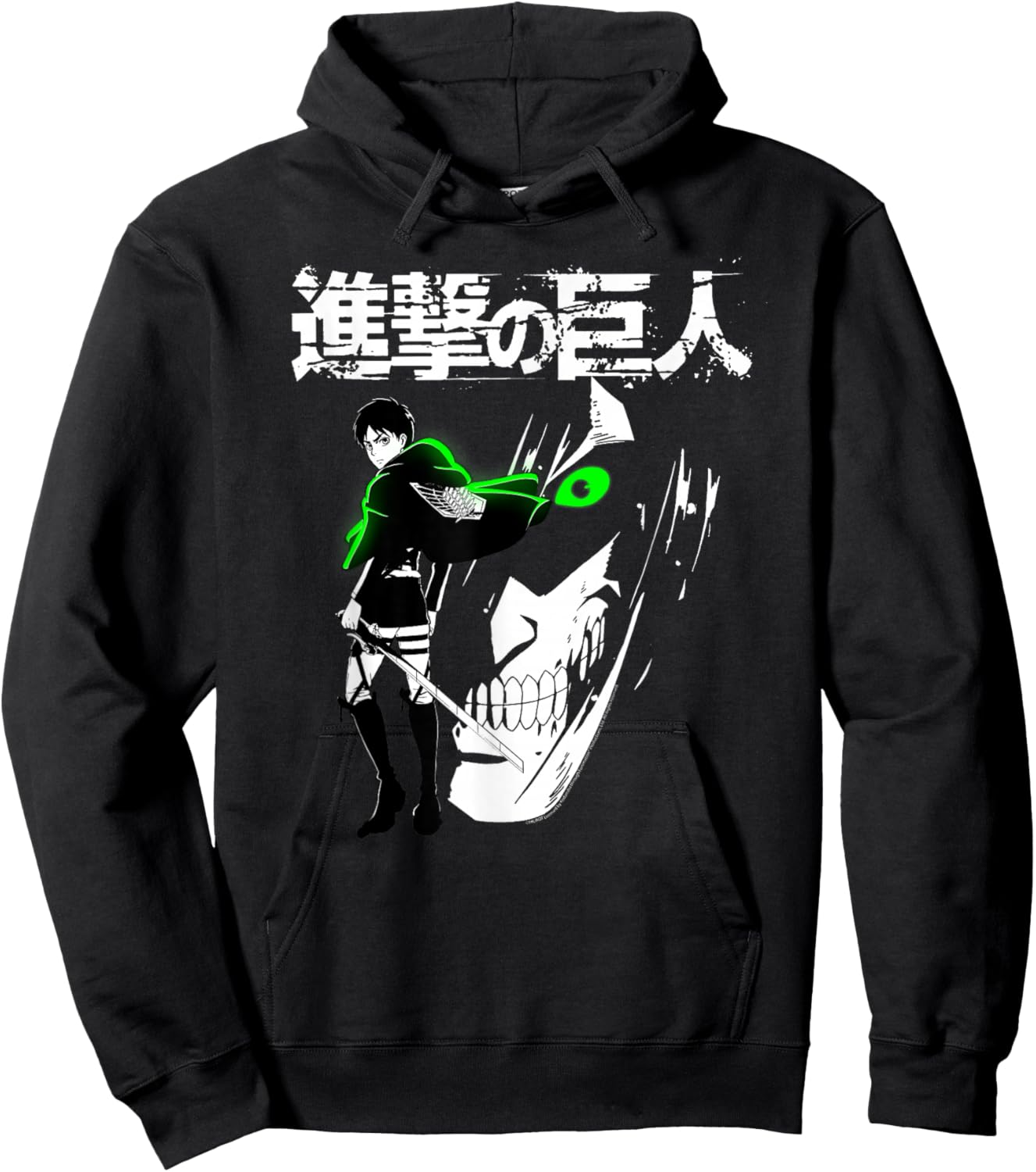 Attack on Titan Eren Jaeger Glow Anime Hoodie - Hoodie | Black