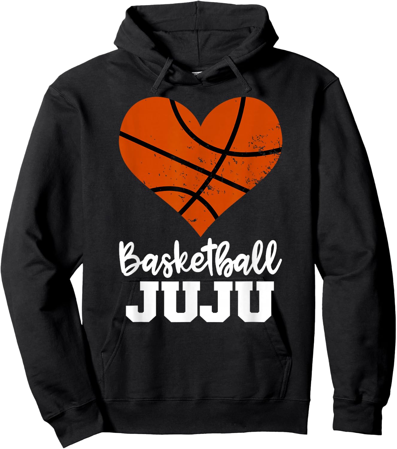 Basketball Juju Funny Basketball Heart Grandma Juju Hoodie - Hoodie | Black
