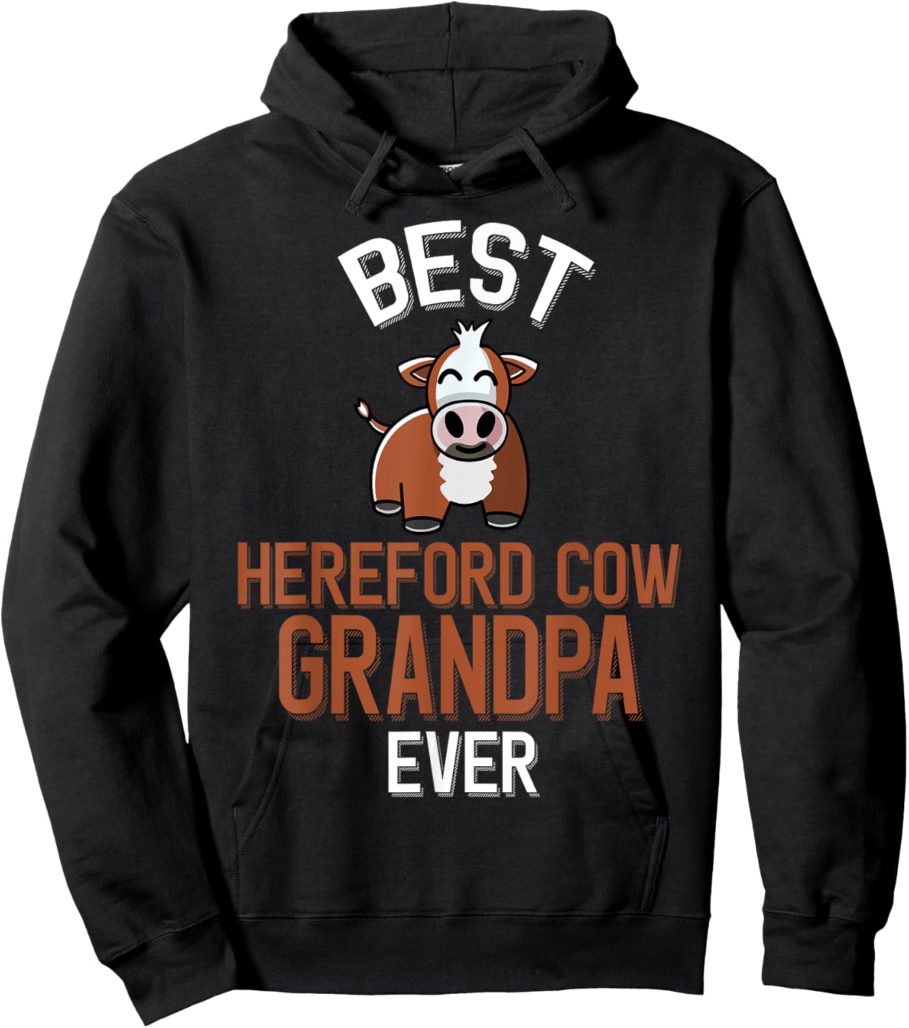 Best Hereford Cow Grandpa Ever Hoodie - Hoodie | Black
