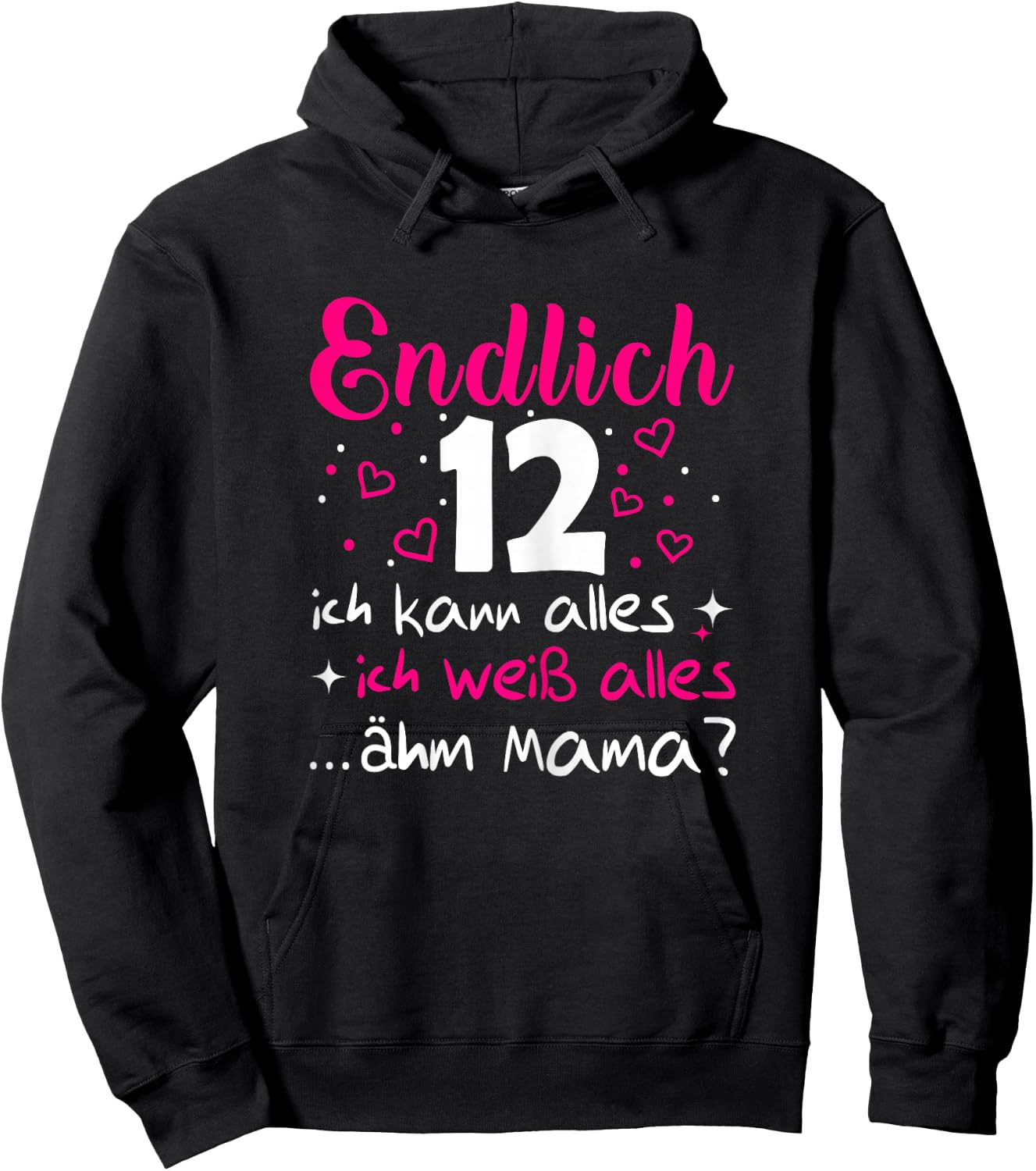 12th Birthday Girl Finally 12 Years , black Hoodie - Hoodie | Black