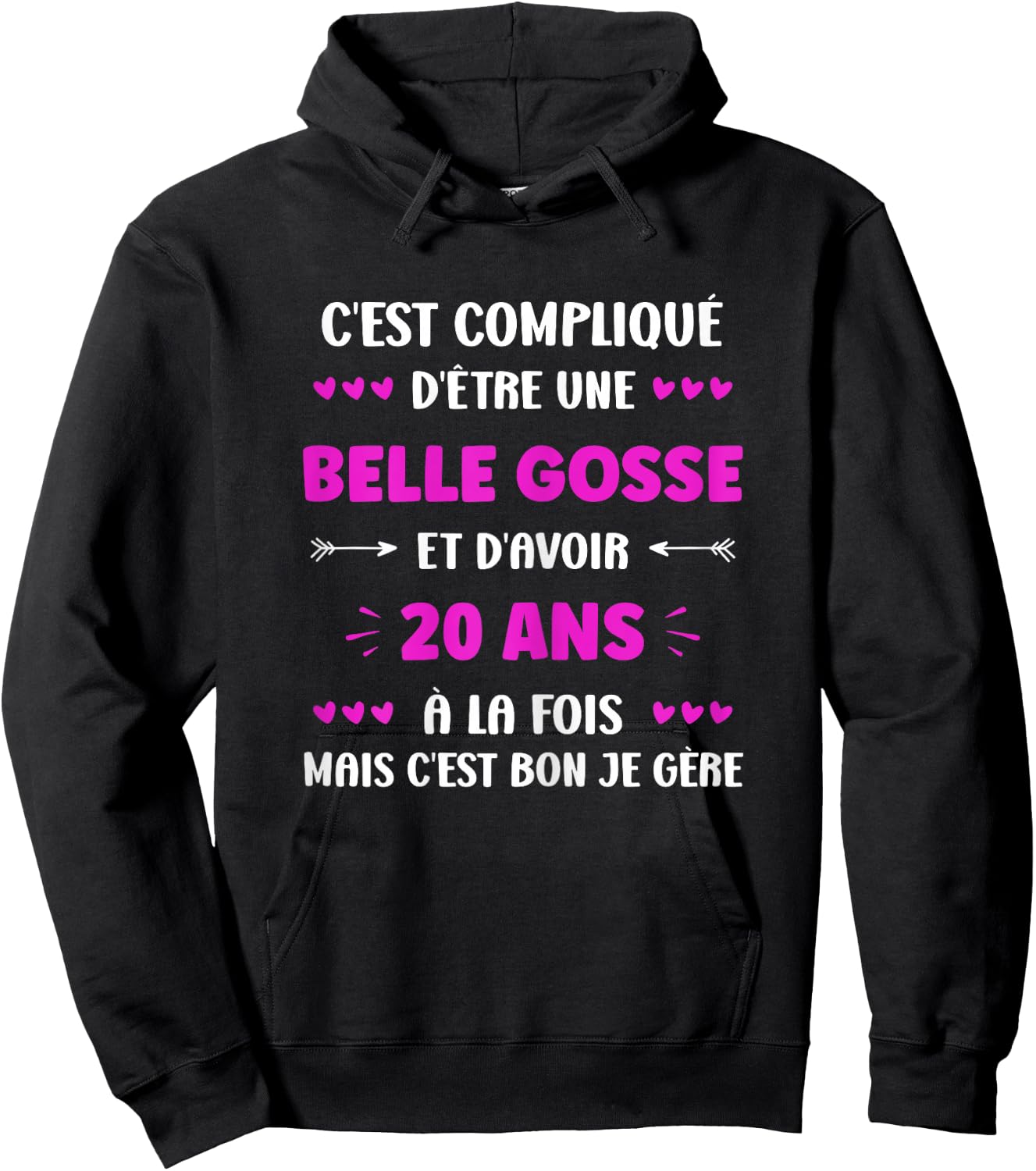 Girl 20 Years Beautiful Goose Birthday Humor Woman 20 Years , Black Hoodie - Hoodie | Black