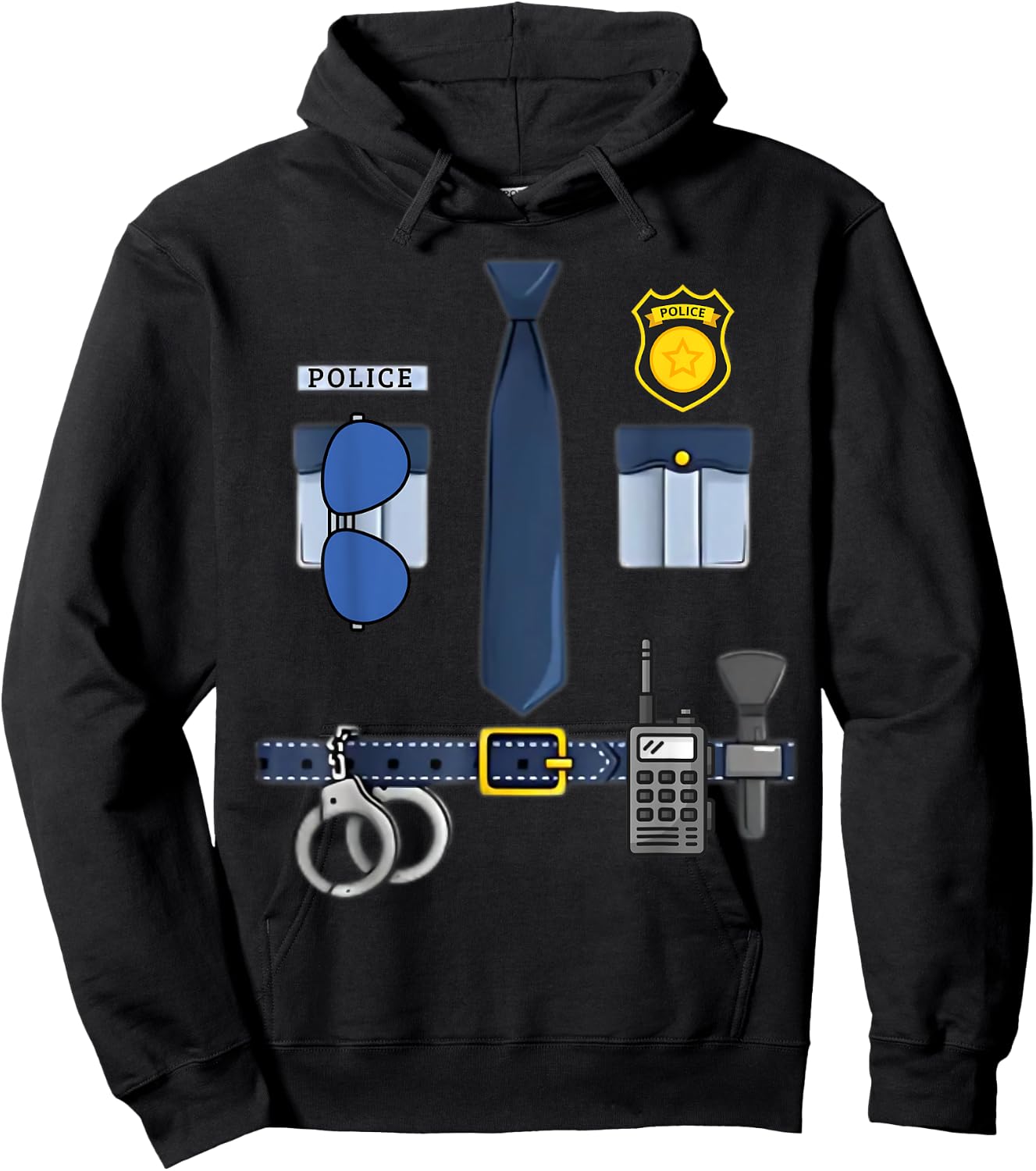 Halloween Policeman Costume Halloween Police Officer Costume Hoodie - Hoodie | Black