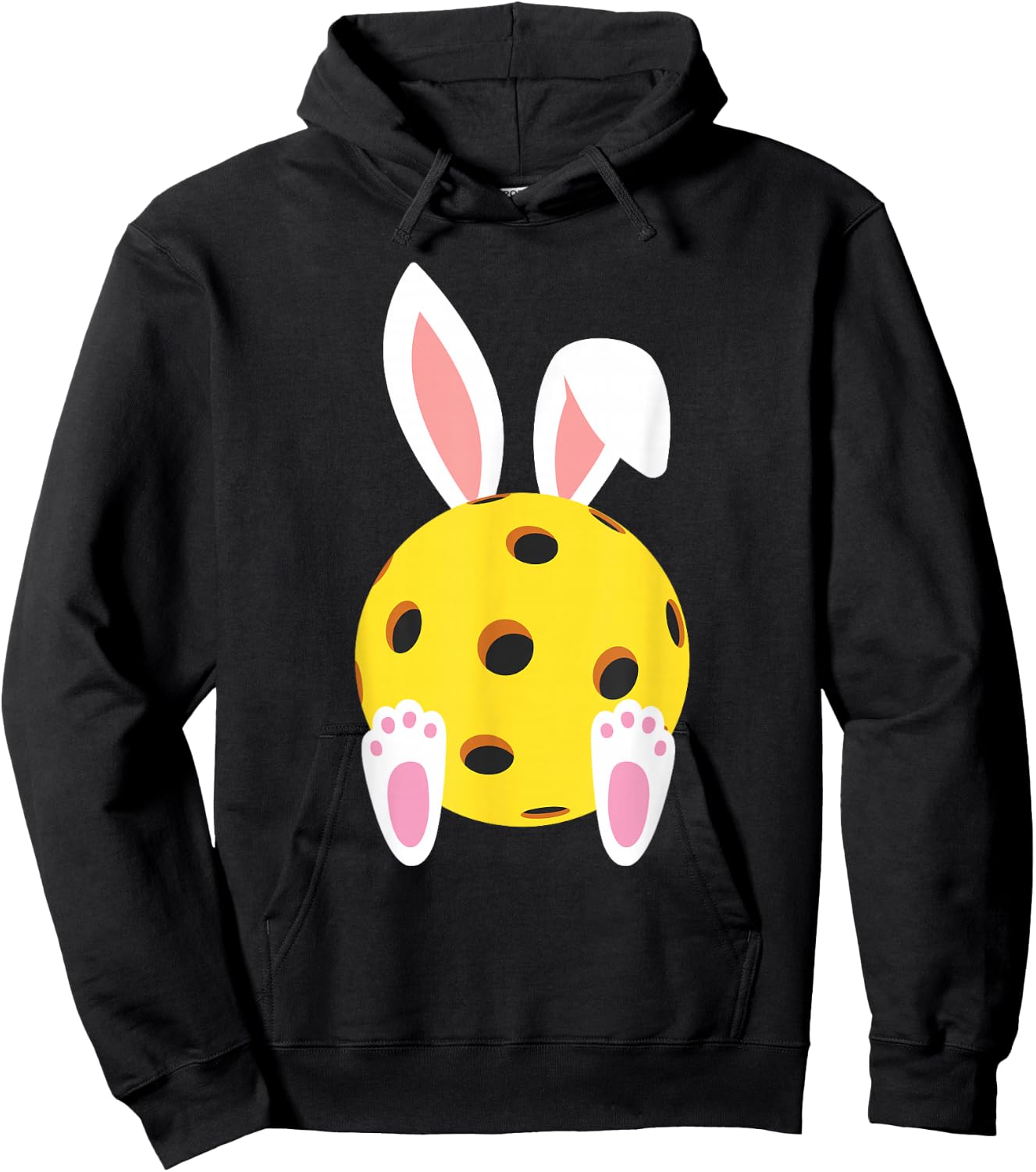 Easter Bunny Pickleball Funny Easter Rabbit Hoodie - Hoodie | Black