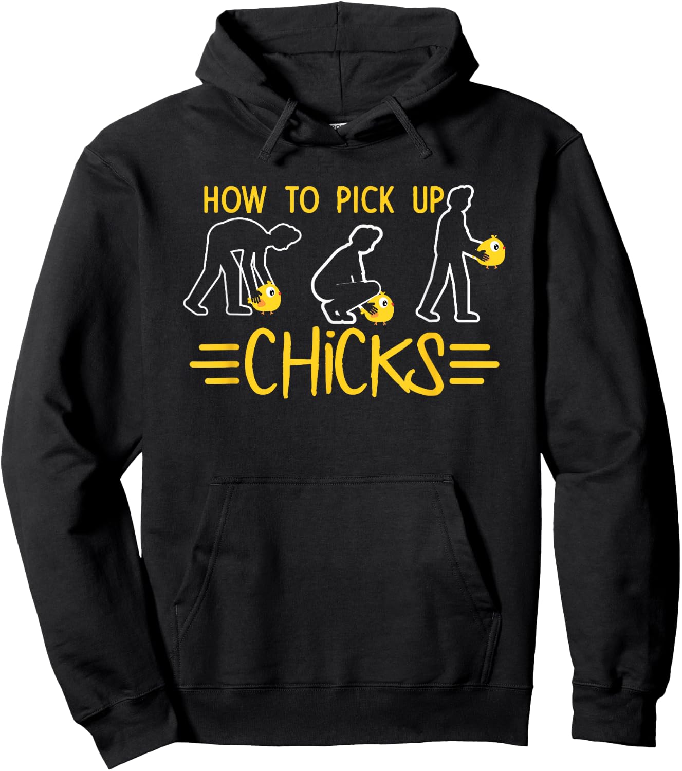 How To Pick Up Chicks Funny Cute Chicken Joke Lover Hoodie - Hoodie | Black