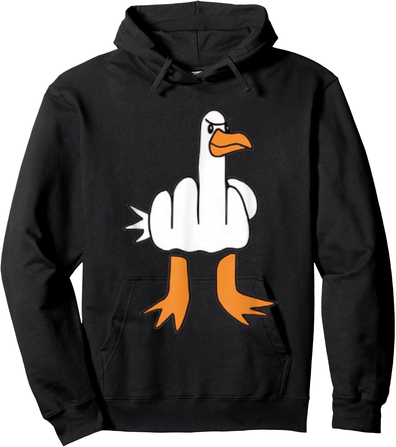 Funny Middle Finger Goose Dark Humour Funny Statement Hoodie - Hoodie | Black