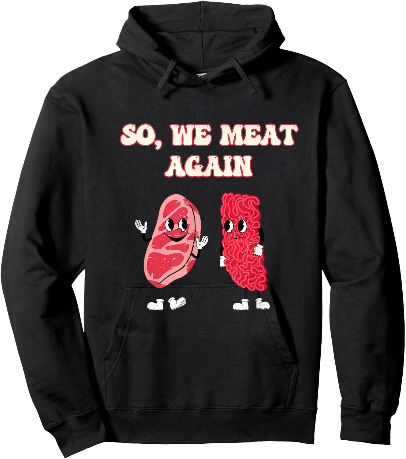 Meat Raffle, Meat Pun, Meat Lover, Steak Lover Hoodie - Hoodie | Black