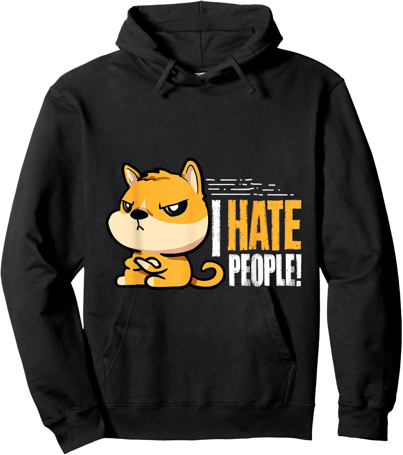 Funny I Hate People Dog Holder Hoodie - Hoodie | Black