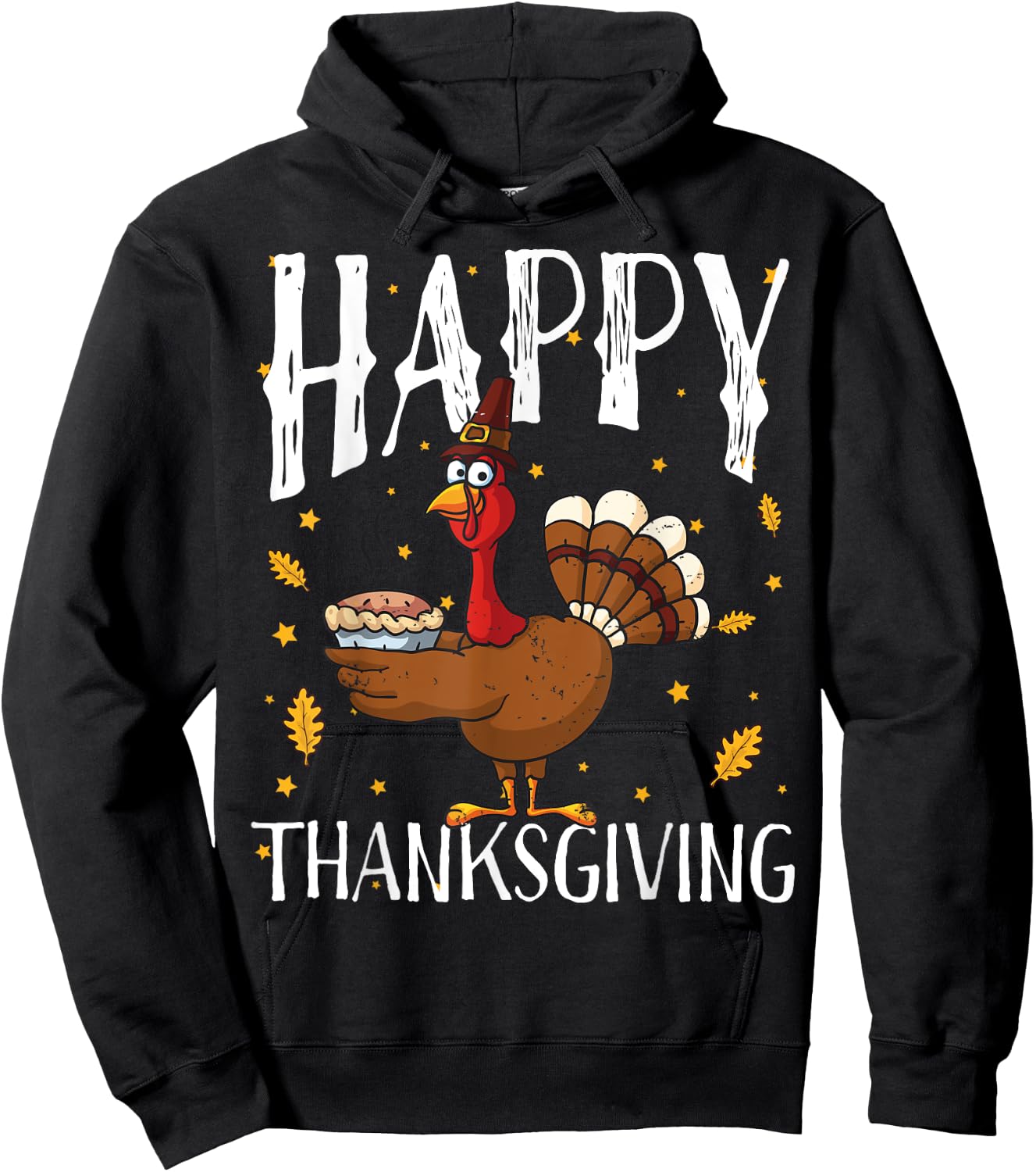 Happy Thanksgiving Turkey Pumpkin Pie Shirt Boys Girls Women Hoodie - Hoodie | Black