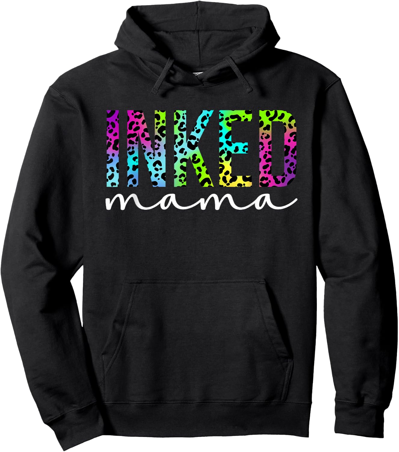 Inked Mama Leopard Tattooed Mom Inked Mom Tattooed Mother Hoodie - Hoodie | Black