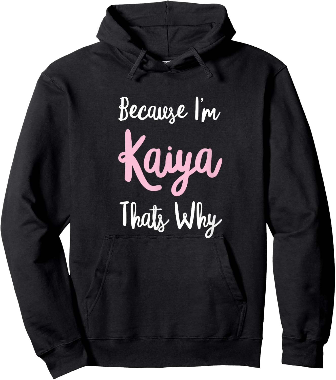 Kaiya Name Personalized Custom Women Girl Pink Kids Girly Hoodie - Hoodie | Black