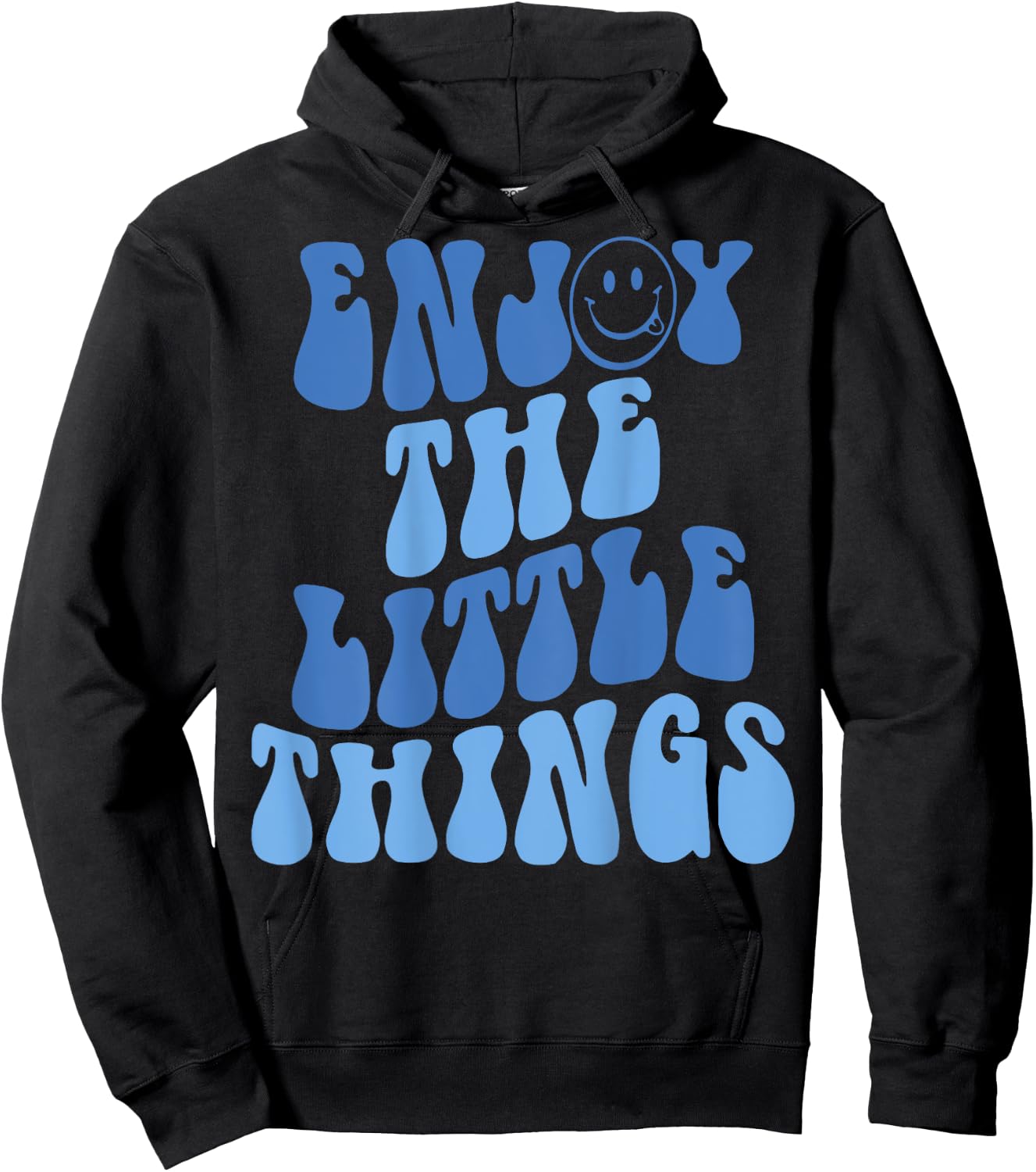 Enjoy The Little Things Aesthetic Words On Back Hoodie - Hoodie | Black