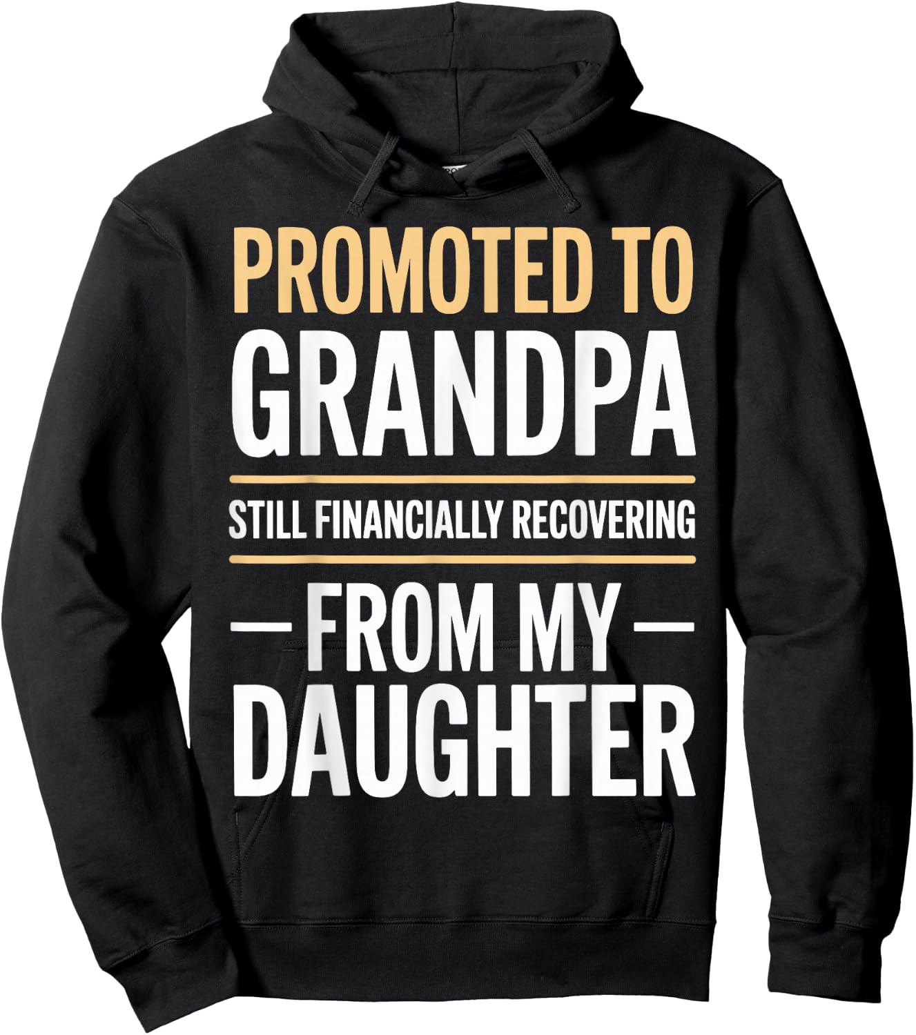 Promoted to Grandpa Financially Recovering from Daughter Hoodie - Hoodie | Black