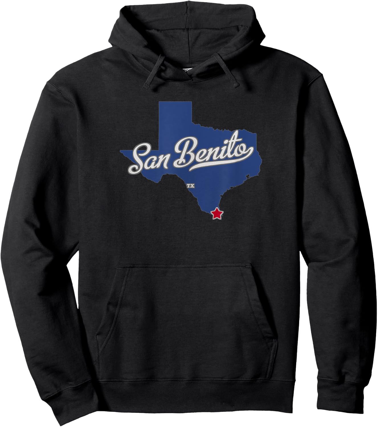 San Benito Texas TX Map Hoodie - Hoodie | Black