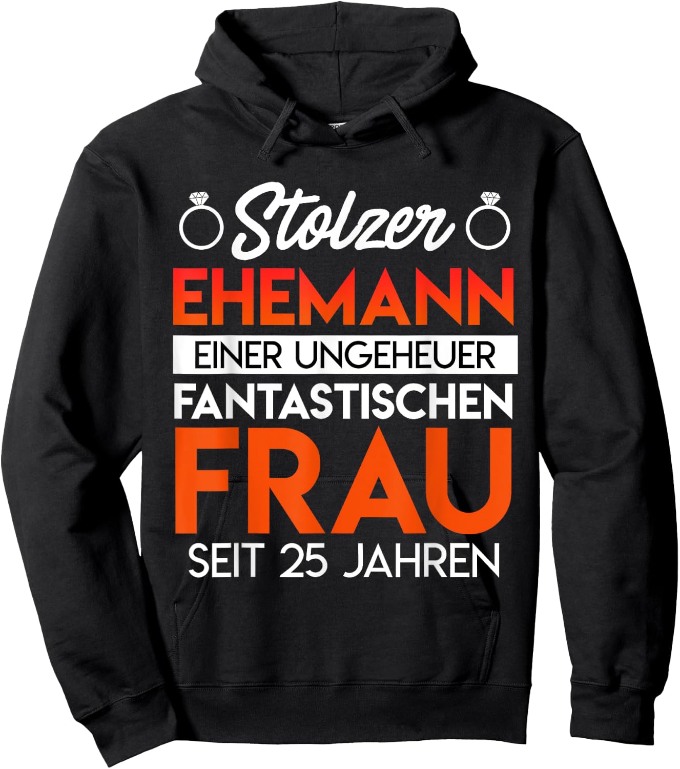 Ehemann Silberhochzeit 25. Hochzeitstag Hoodie - Hoodie | Black