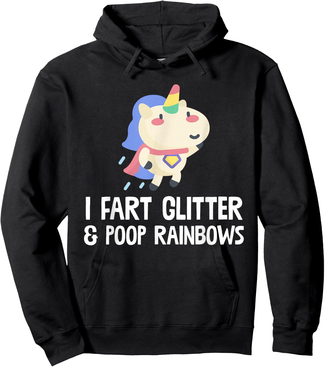 Unicorn Shirt I Fart Glitter And Poop Rainbows T Shirt Hoodie - Hoodie | Black