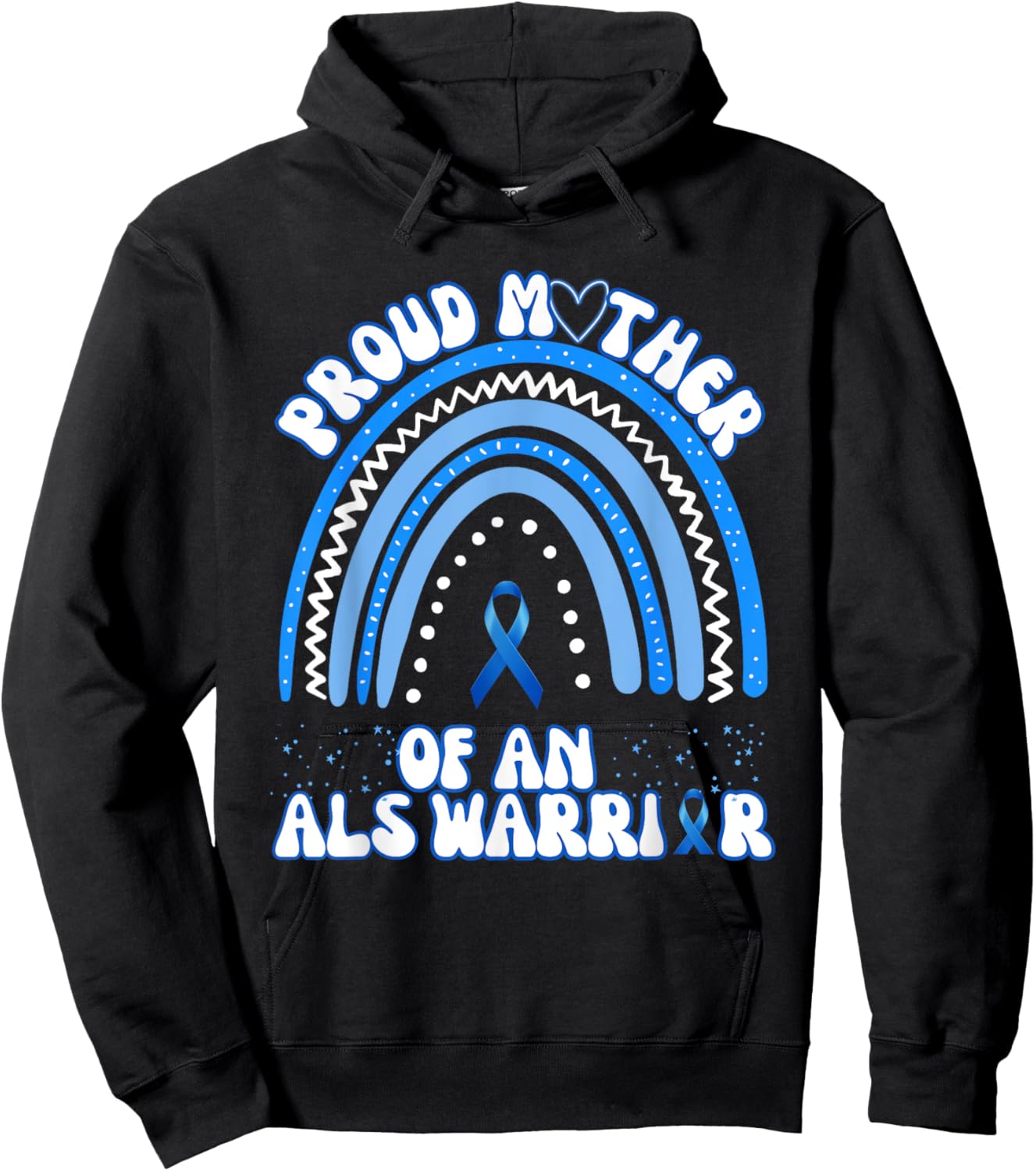 Proud Mother Of An ALS Warrior Son Mom ALS Awareness Hoodie - Hoodie | Black