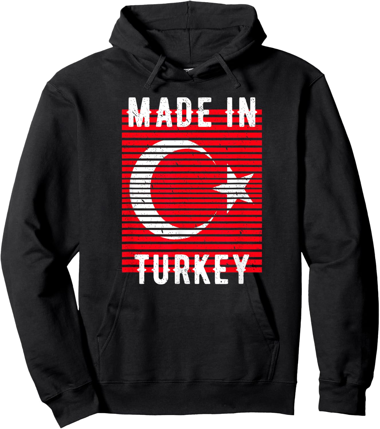 Made In Turkey Turk Home Country Homeland Flag Retro Vintage Hoodie - Hoodie | Black