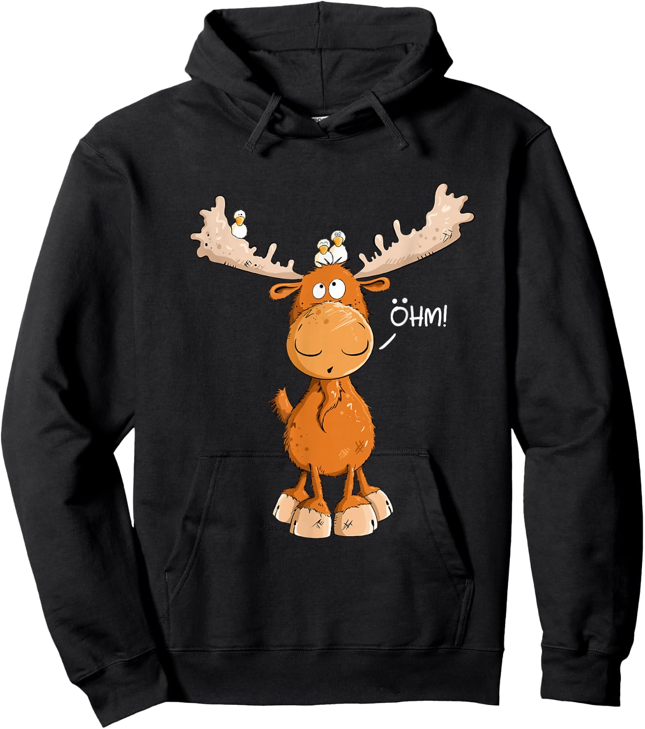 Öhm Elk I Deer Reindeer Forest Animal , black Hoodie - Hoodie | Black