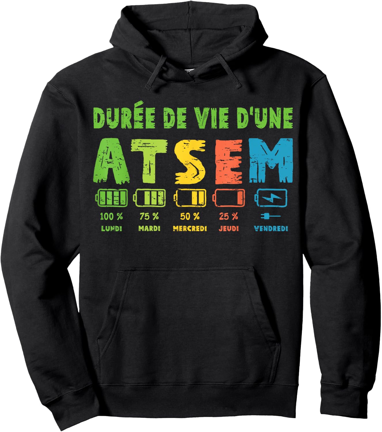 Atsem Women's Funny Atsem Maternelle School End of Year , Black, S Hoodie - Hoodie | Black