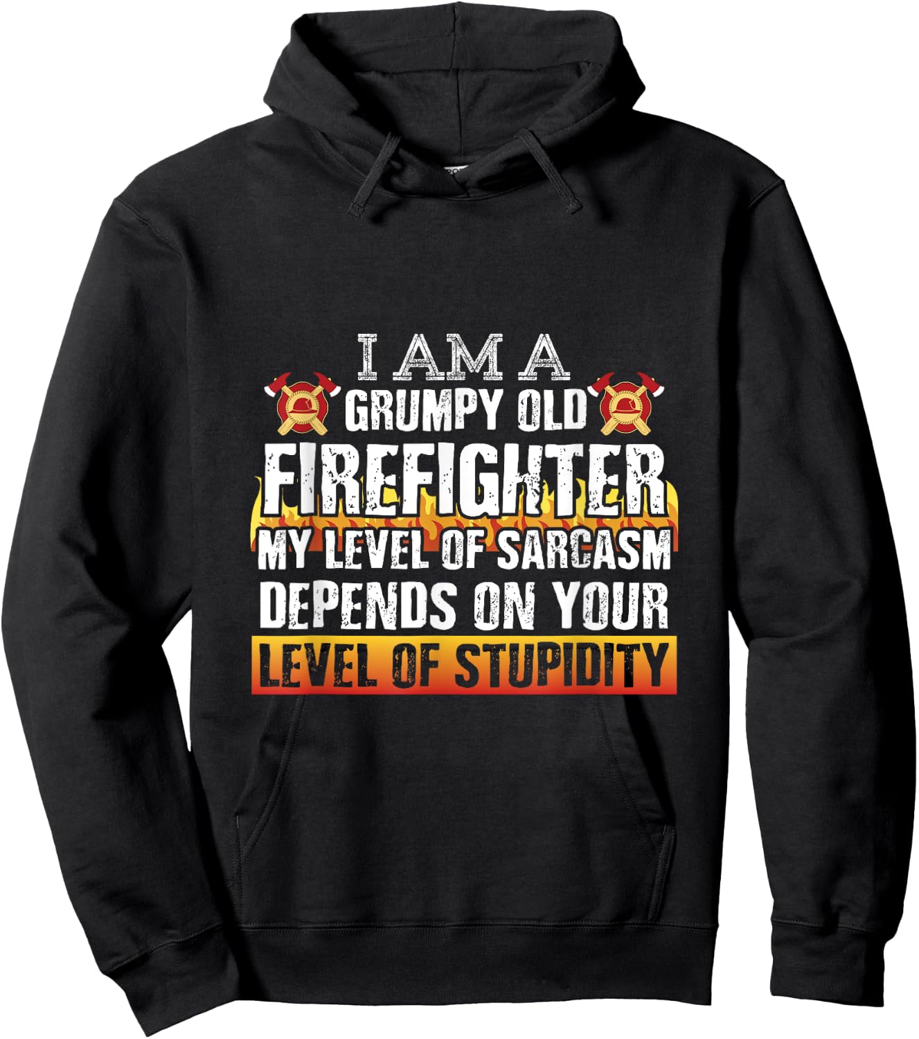 Firemen Shirts Grumpy Old Firefighter Sarcasm Men Gifts Hoodie - Hoodie | Black