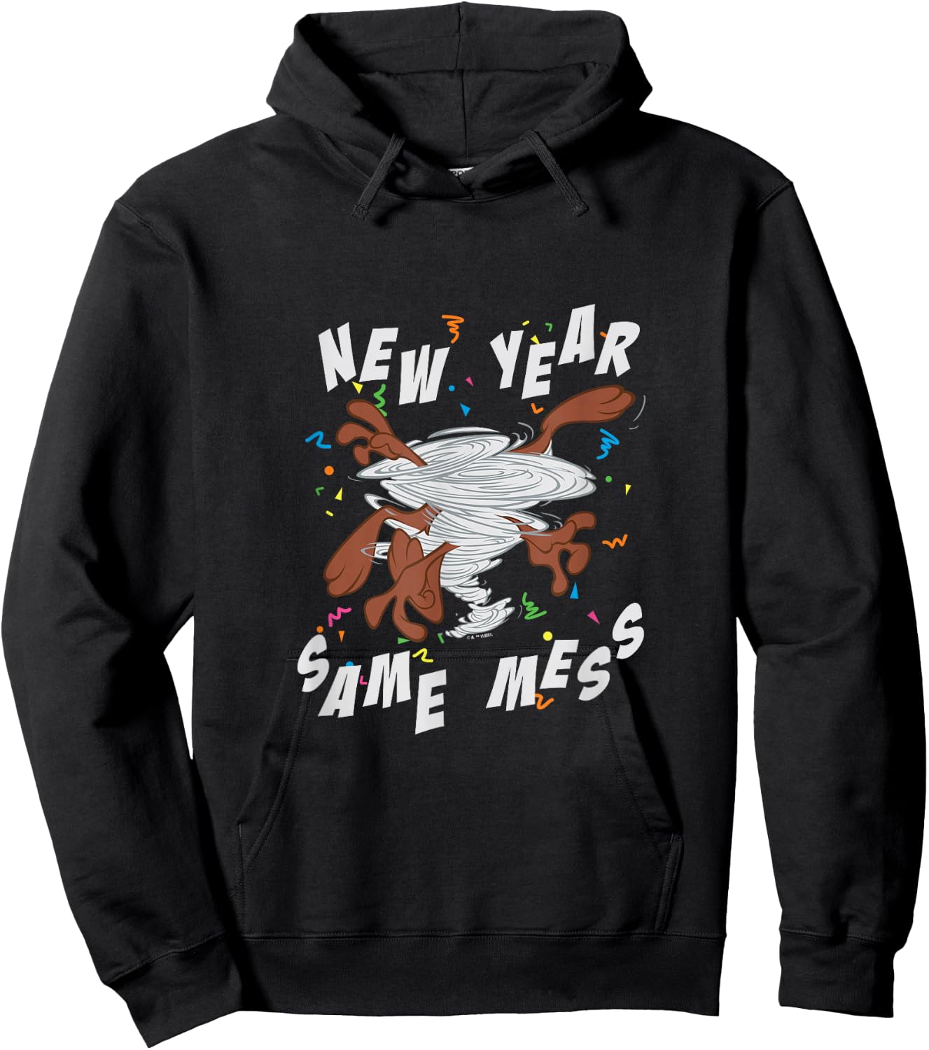 Looney Tunes New Year Same Mess With Taz Hoodie - Hoodie | Black