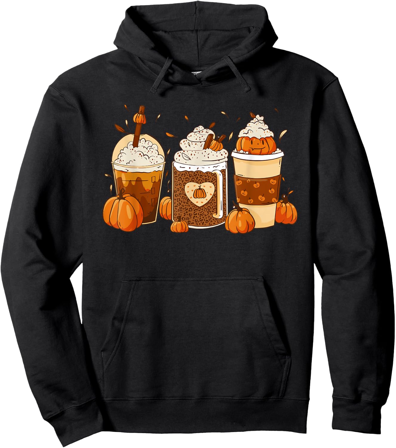 Pumpkin Spice Latte Fall Coffee Thanksgiving Shirt Hoodie - Hoodie | Black