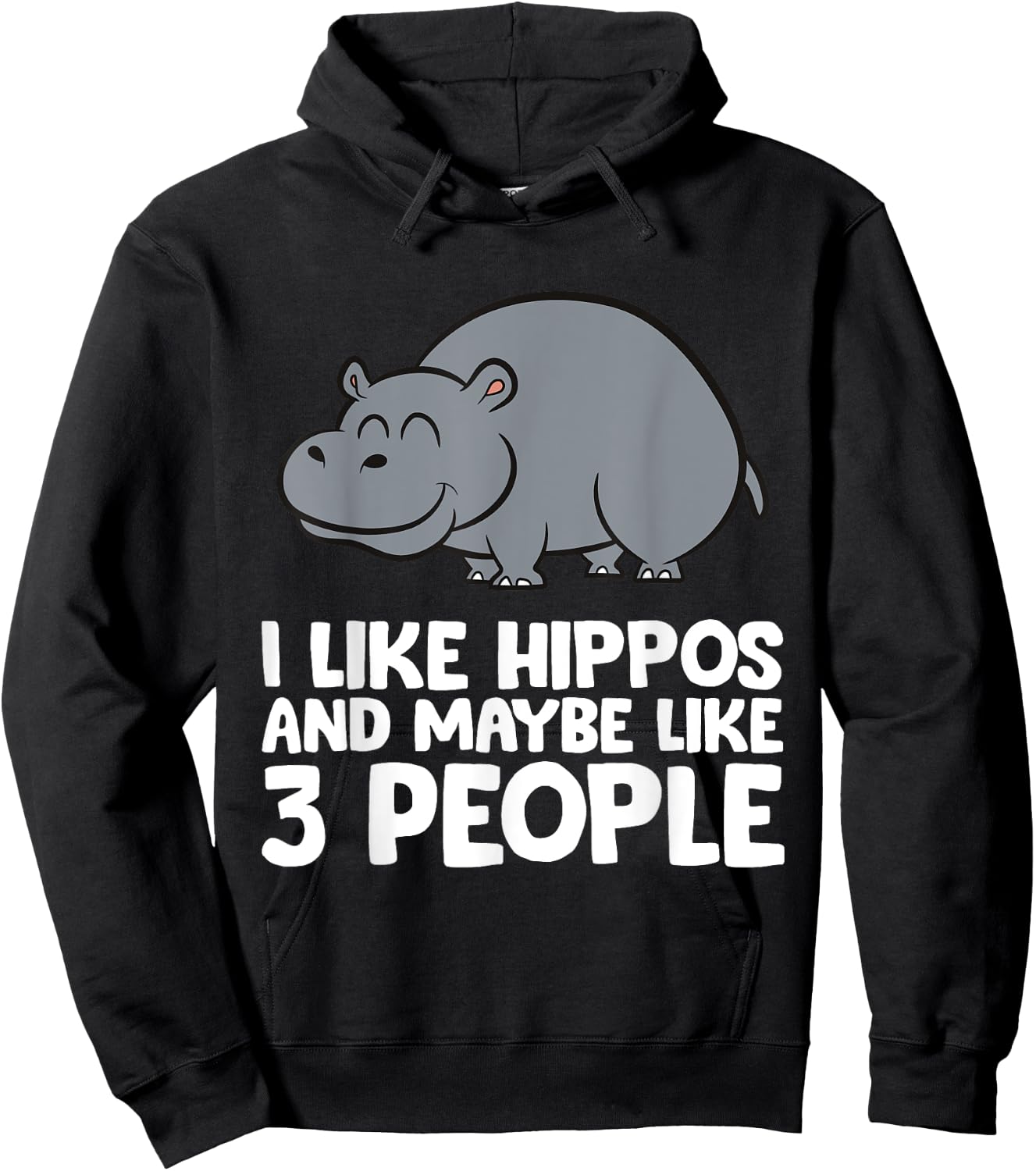 I Like Hippos And Maybe Like 3 People Hippo Hoodie - Hoodie | Black