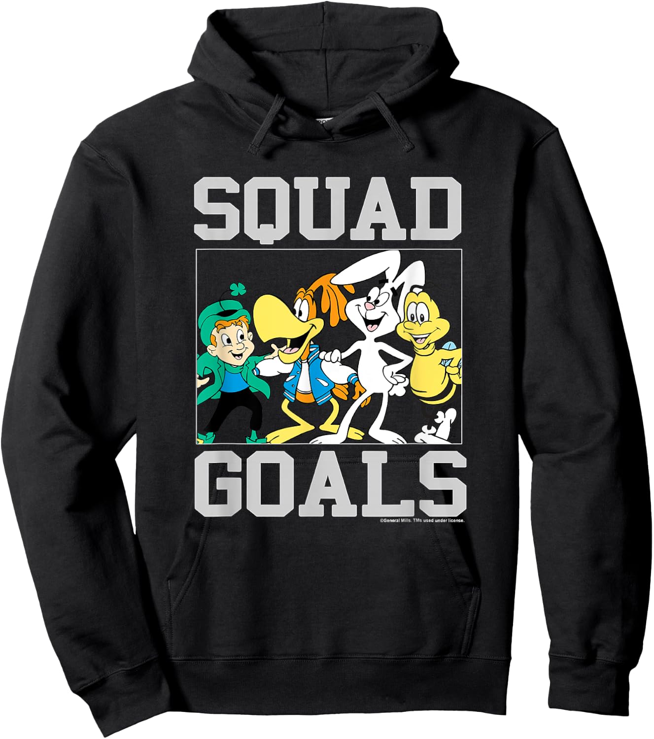 General Mills Squad Goals Cereal Mascots Vintage Group Shot Hoodie - Hoodie | Black