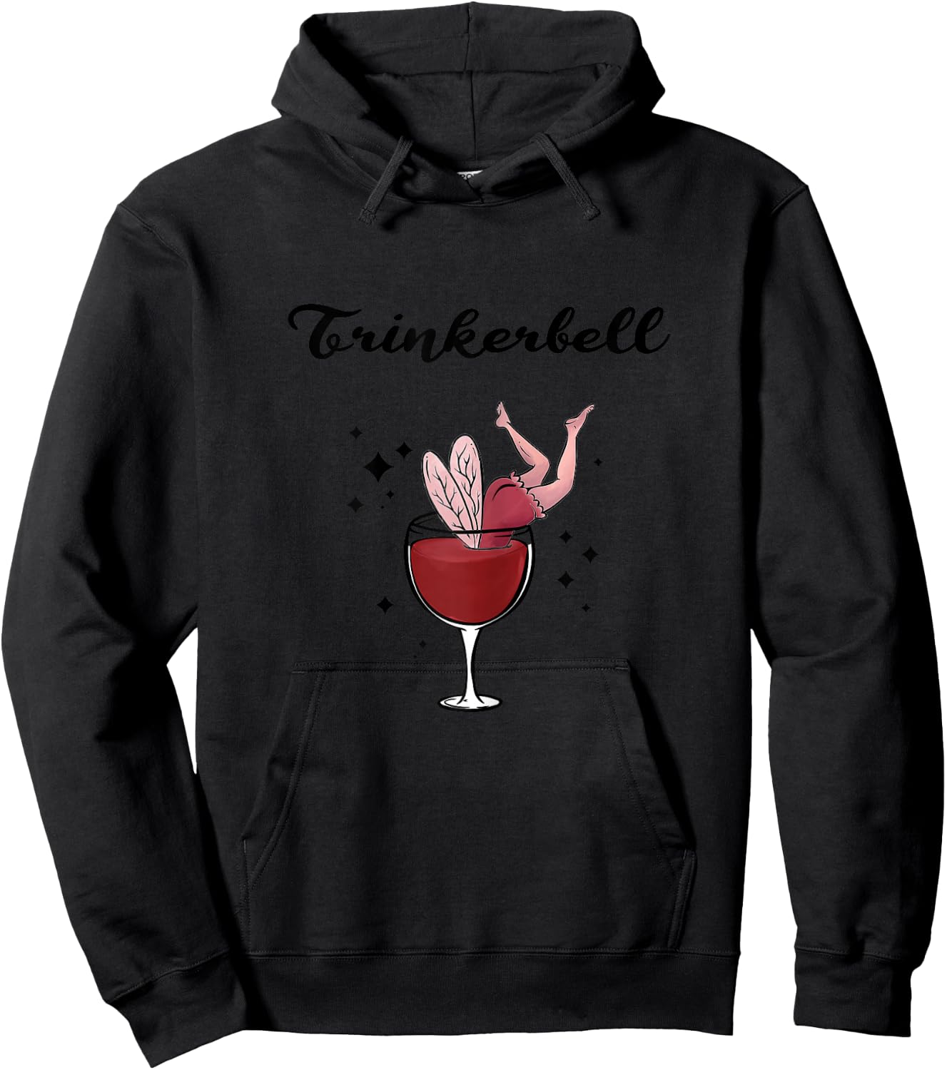 Women's Holla the Wine Fairy - Wine Vino White Wine Red Wine Drinkerbell , White, s Hoodie - Hoodie | Black