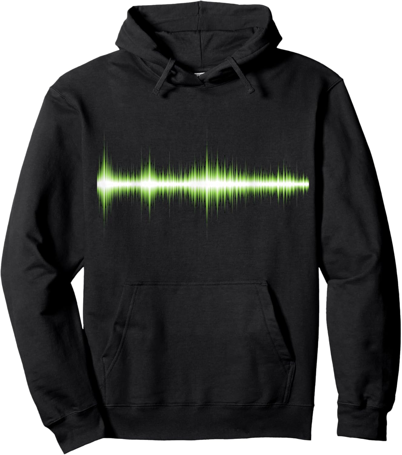 Green Audio Waveform T Shirt - Audio Engineer Hoodie - Hoodie | Black