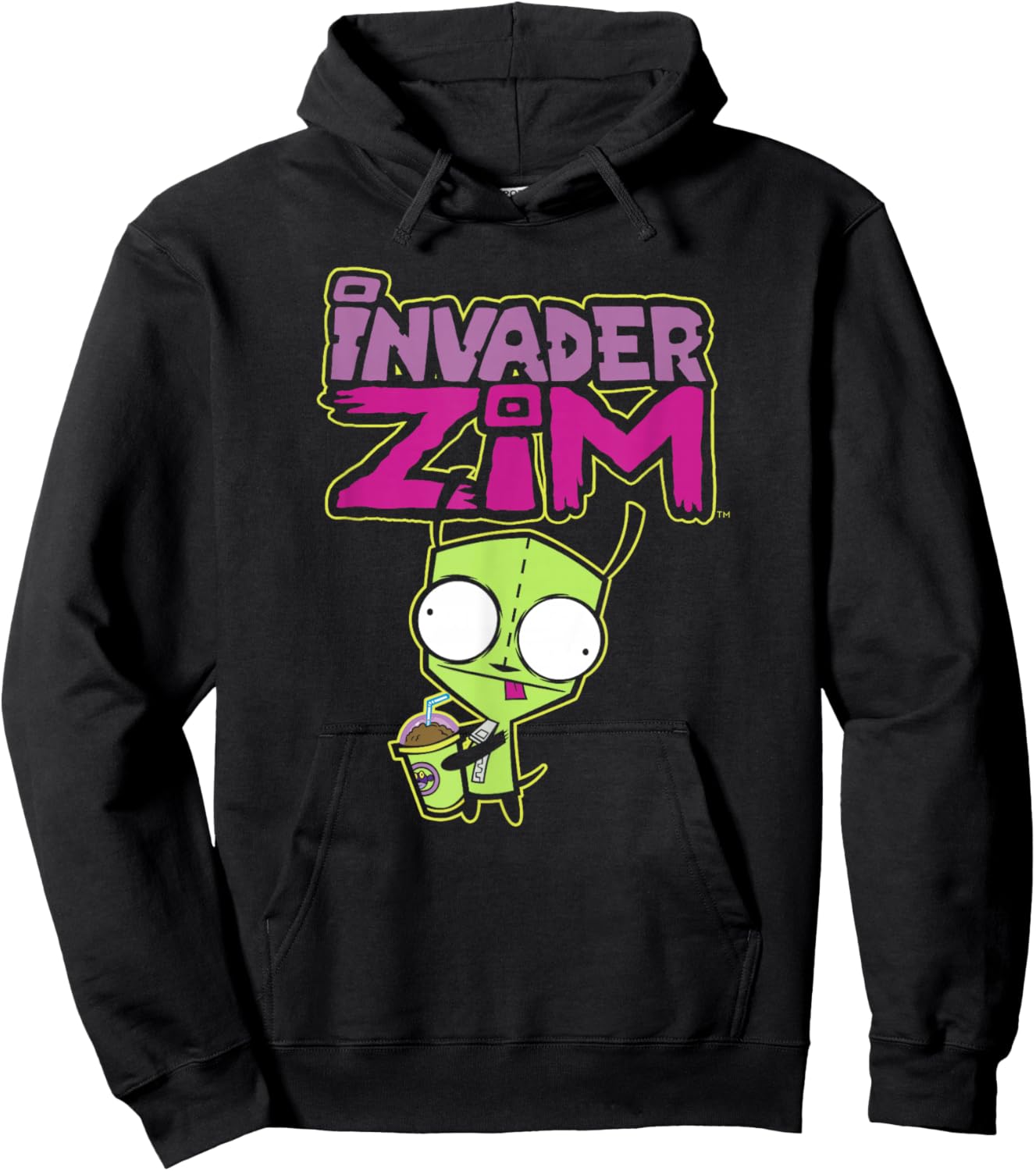 Invader Zim G.I.R Milkshake Foodie Dog Logo , black Hoodie - Hoodie | Black