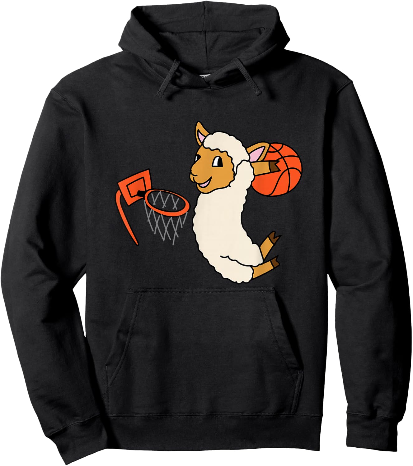Lamb Playing Basketball Cute Sheep Ball Sport Hoodie - Hoodie | Black