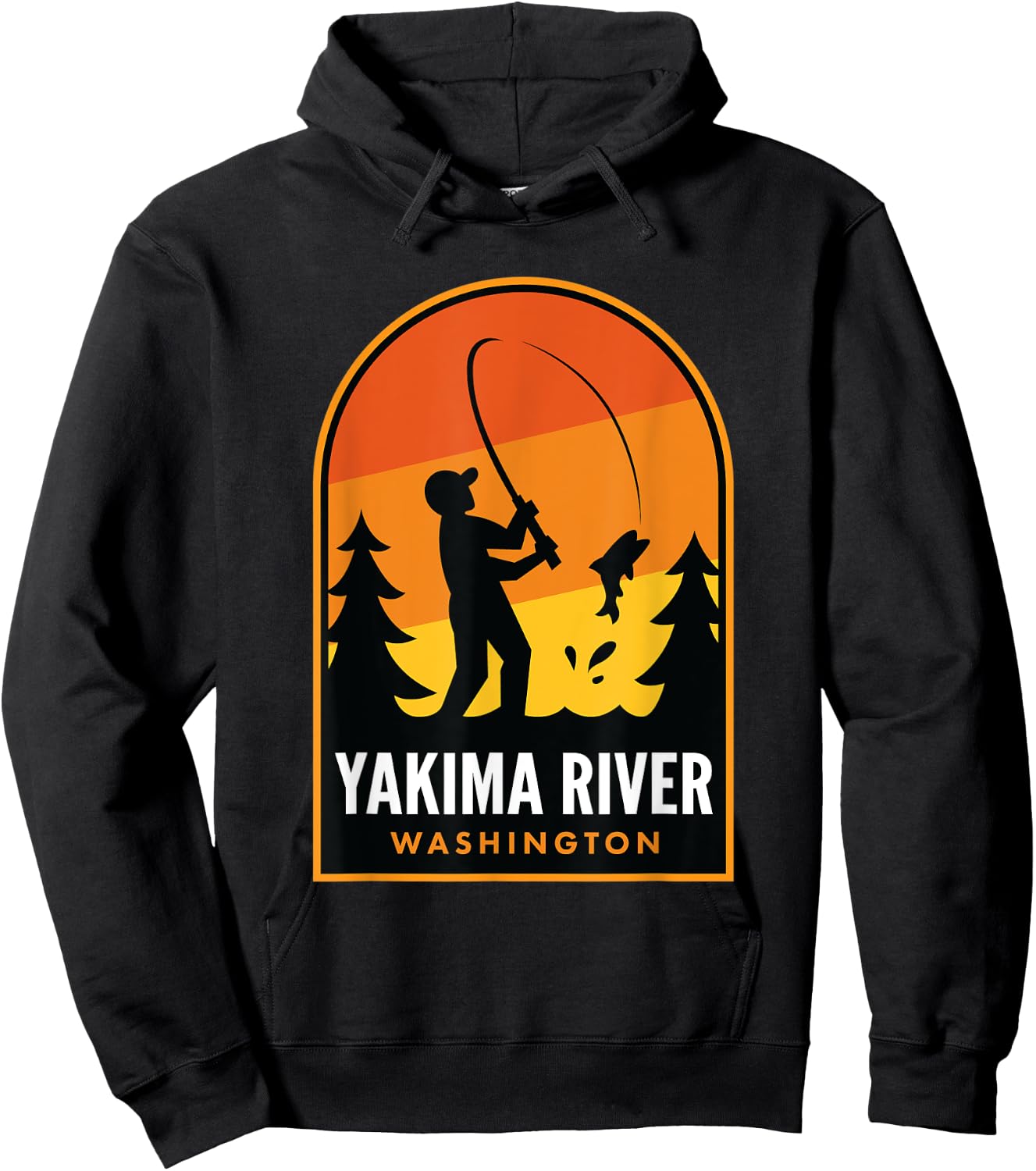 Yakima River Washington Fishing Hoodie - Hoodie | Black