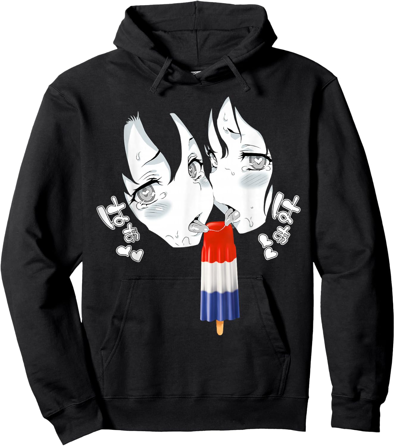 Ahegao Face Anime Manga Hentai Popsicle Apparel Hoodie - Hoodie | Black