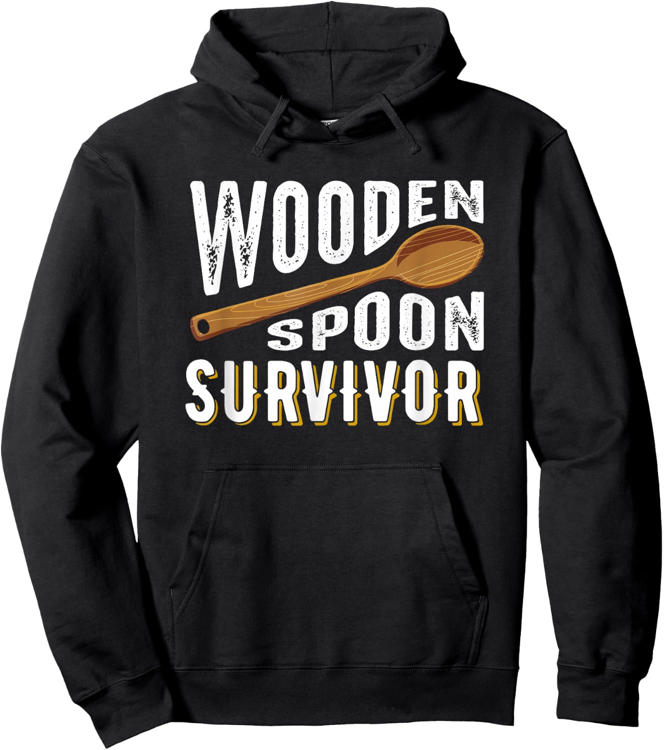 Wooden Spoon Survivor Champion Funny Gift Hoodie - Hoodie | Black