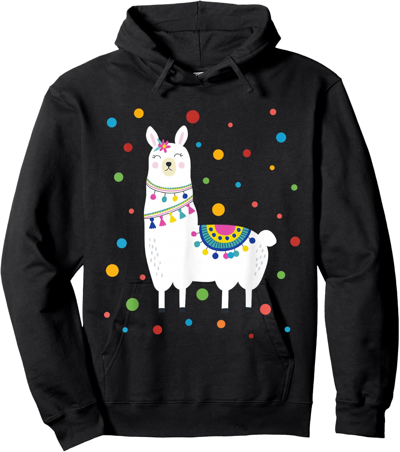 Dot Day Shirt Polka Dots Llama Kids Boys Girls Youths Hoodie - Hoodie | Black