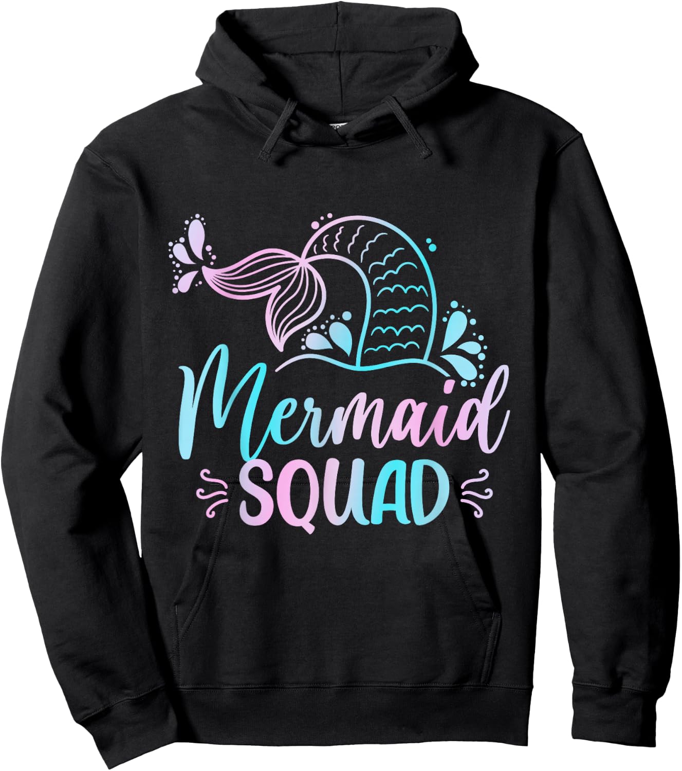 Mermaid Squad Shirt Women Birthday Squad Girls Kids Toddler Hoodie - Hoodie | Black