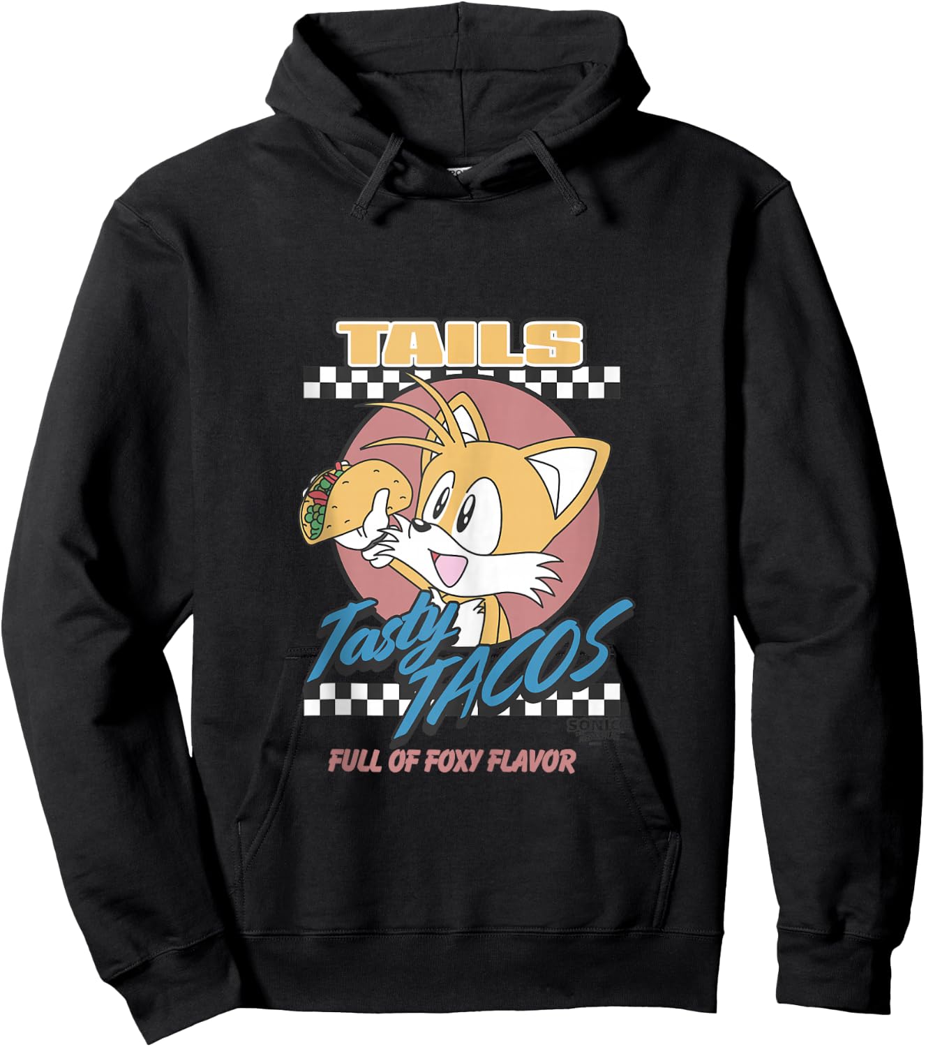 Sonic The Hedgehog Tails Tasty Tacos Foxy Flavor Vintage Hoodie - Hoodie | Black