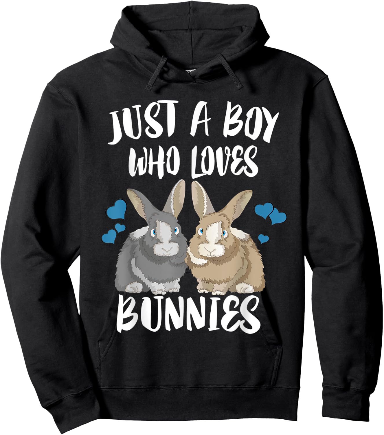 Just A Boy Who Loves Bunnies Hoodie - Hoodie | Black