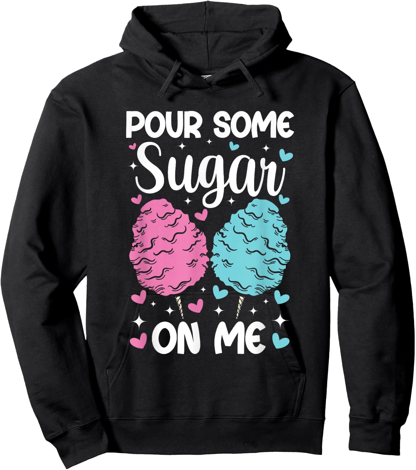 Pour Some Sugar On Me Funny Cotton Candy Patch Sweet Kids Hoodie - Hoodie | Black