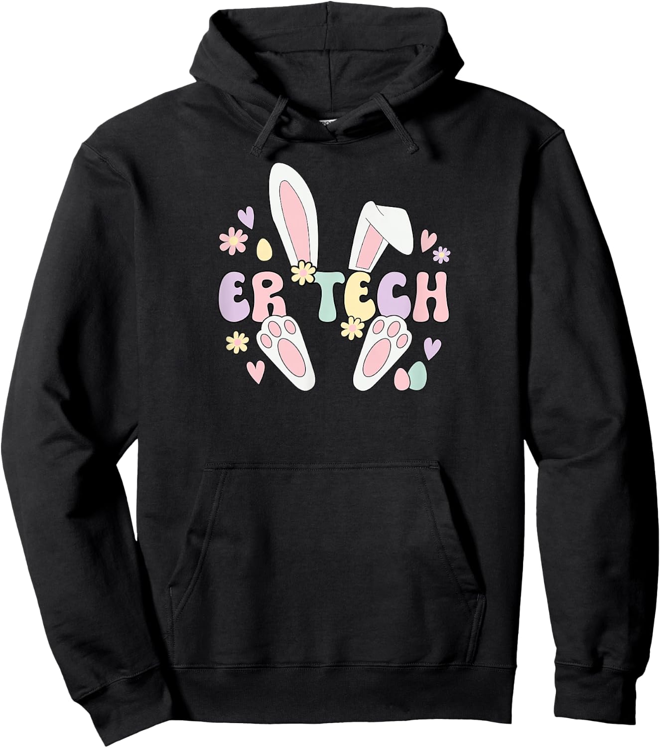 ER Tech Easter Bunny Emergency Room Tech Easter Day Hoodie - Hoodie | Black