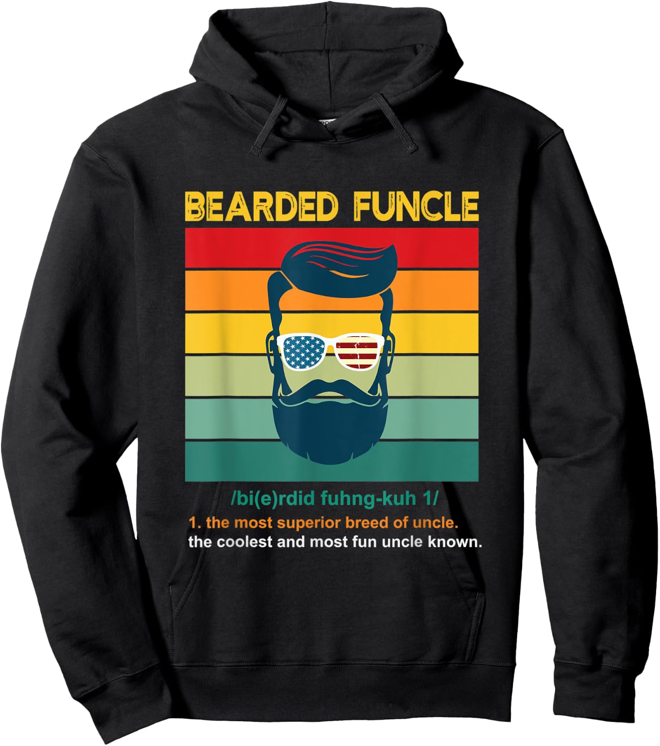 Bearded Funcle, uncle gift Hoodie - Hoodie | Black