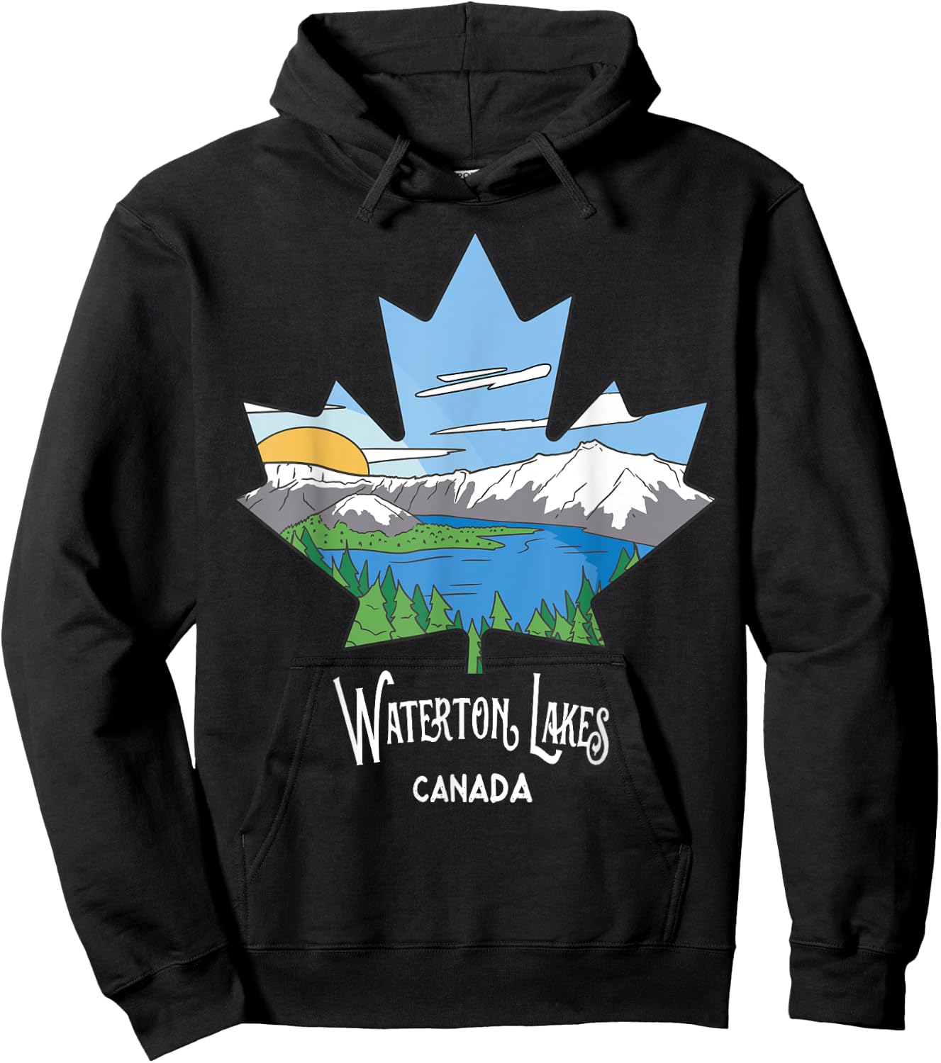 Waterton Lakes National Park Alberta Canada Landscape Art Hoodie - Hoodie | Black