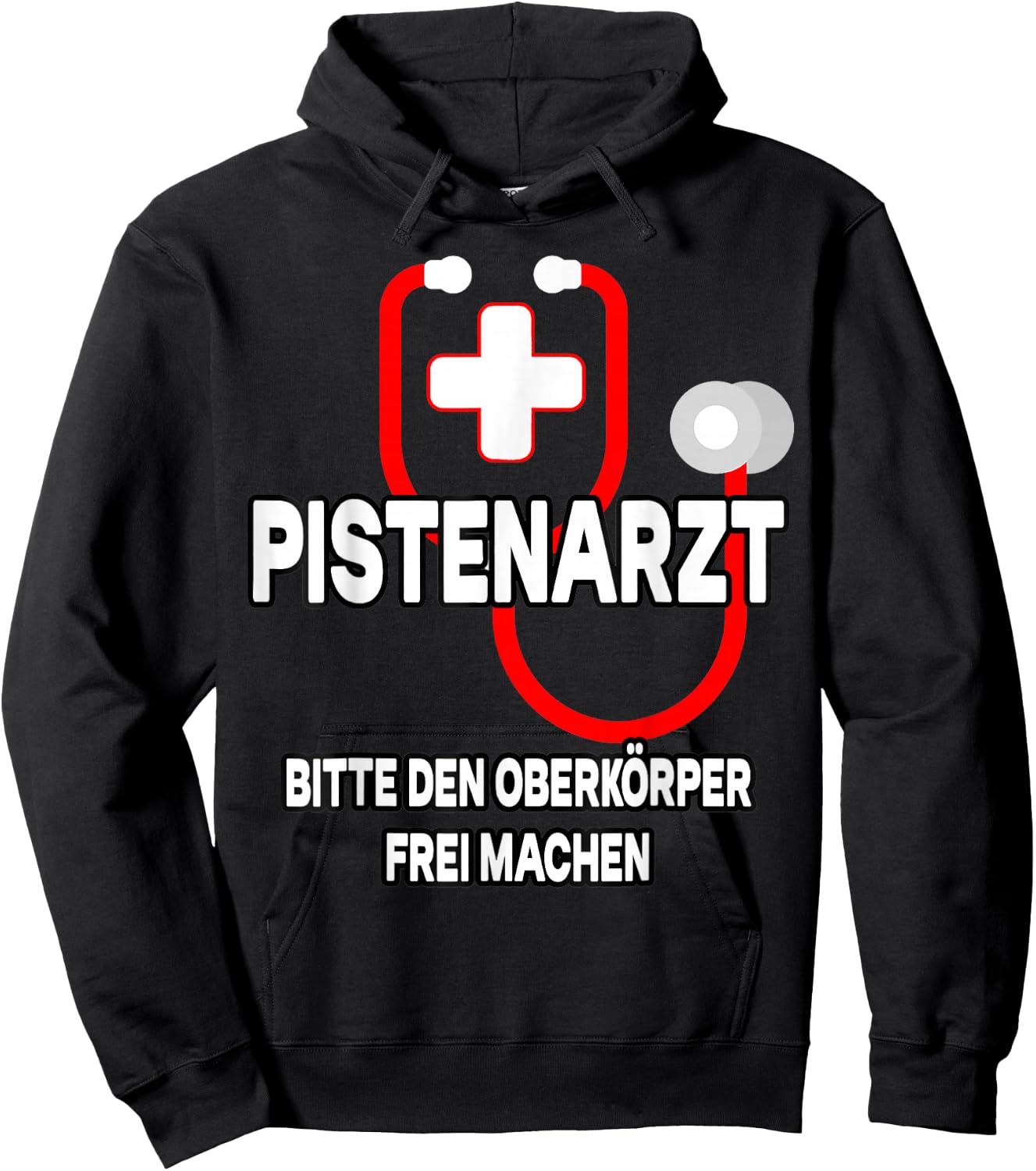 Pistenarzt bitte den oberkörper frei machen Fancy Dress Costume , black Hoodie - Hoodie | Black