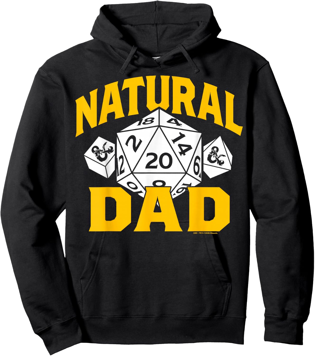Dungeons & Dragons Father's Day Natural 20 Dad D20 D4 D8 Hoodie - Hoodie | Black