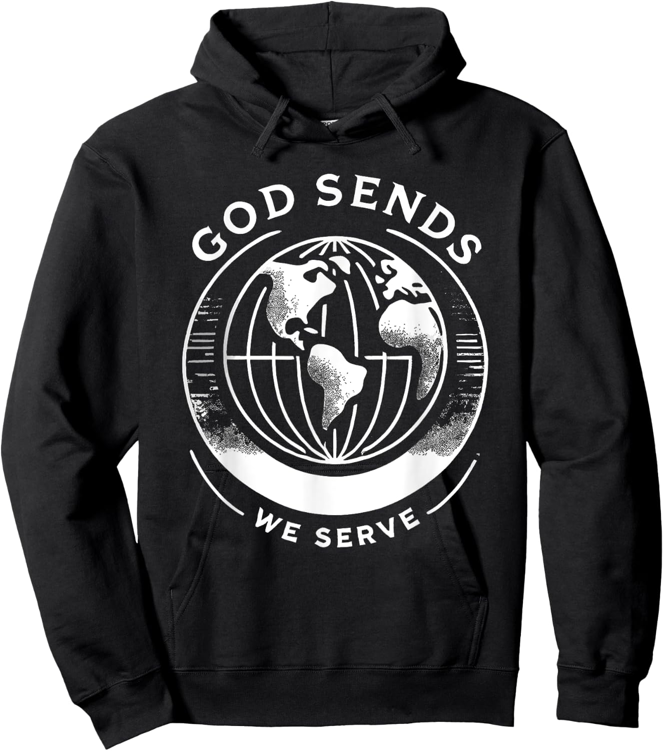God Sends We Serve Christian Missionary Missions Trip Hoodie - Hoodie | Black