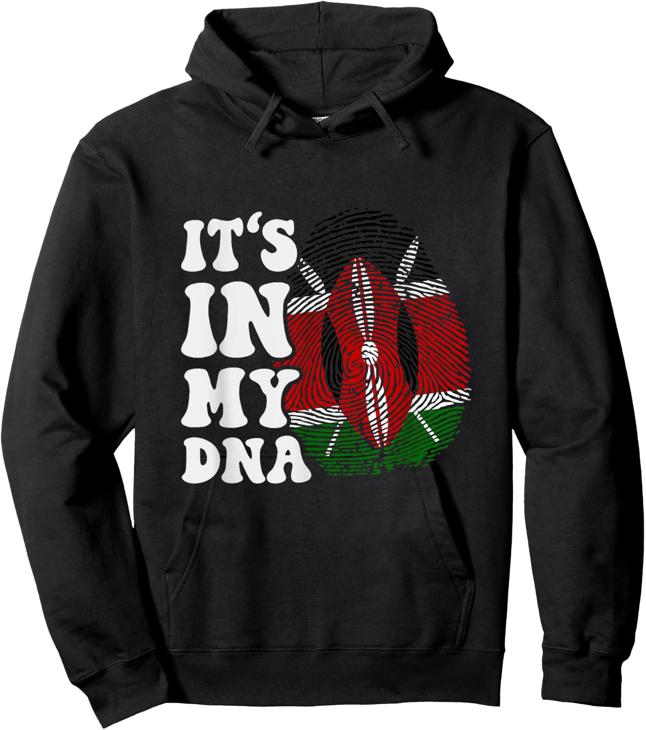 Funny It's In My DNA Fingerprint Flag Of Kenya Hoodie - Hoodie | Black